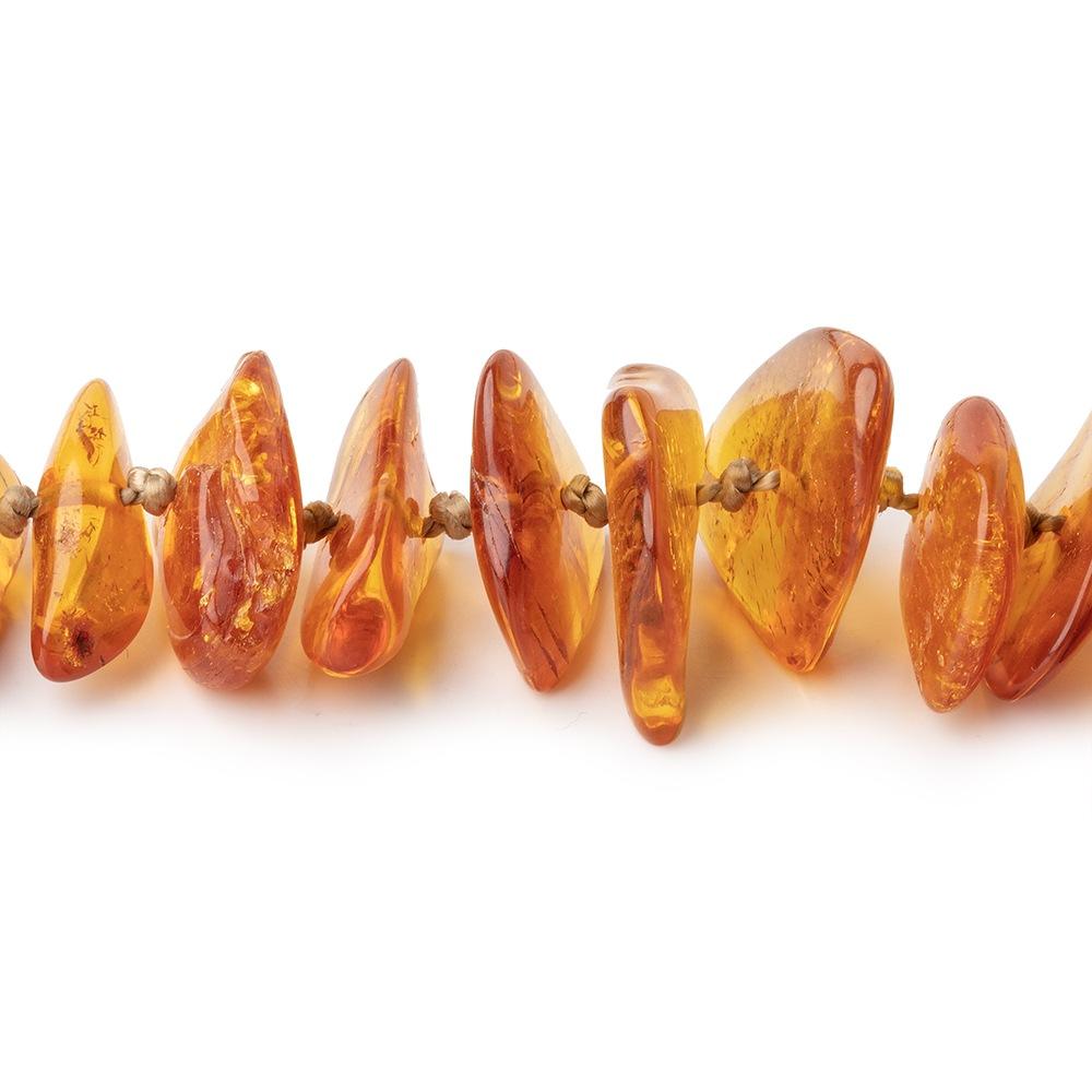 6-24mm Golden Amber Plain Nuggets 28 inch 112 beads - Beadsofcambay.com