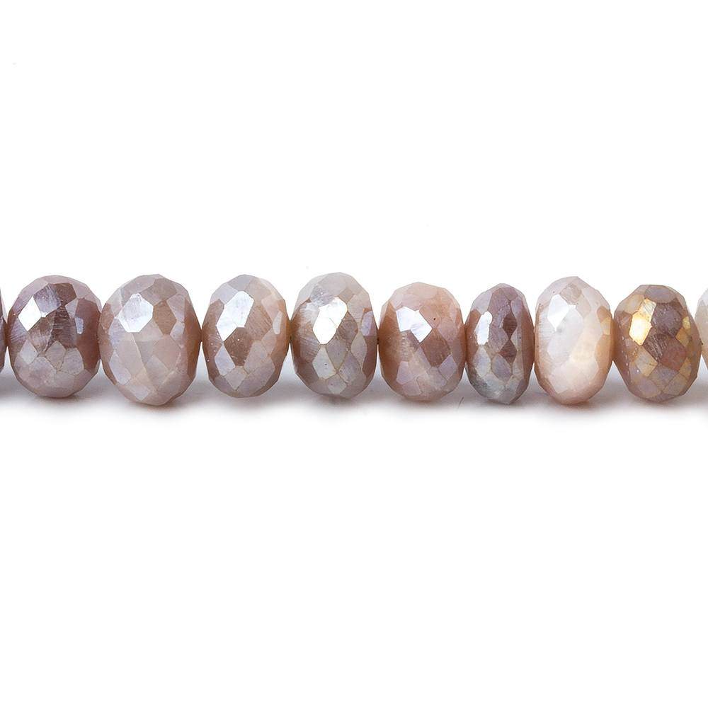 6-6.5mm Mystic Multi Color Moonstone faceted rondelles 8 inch 45 beads A - Beadsofcambay.com