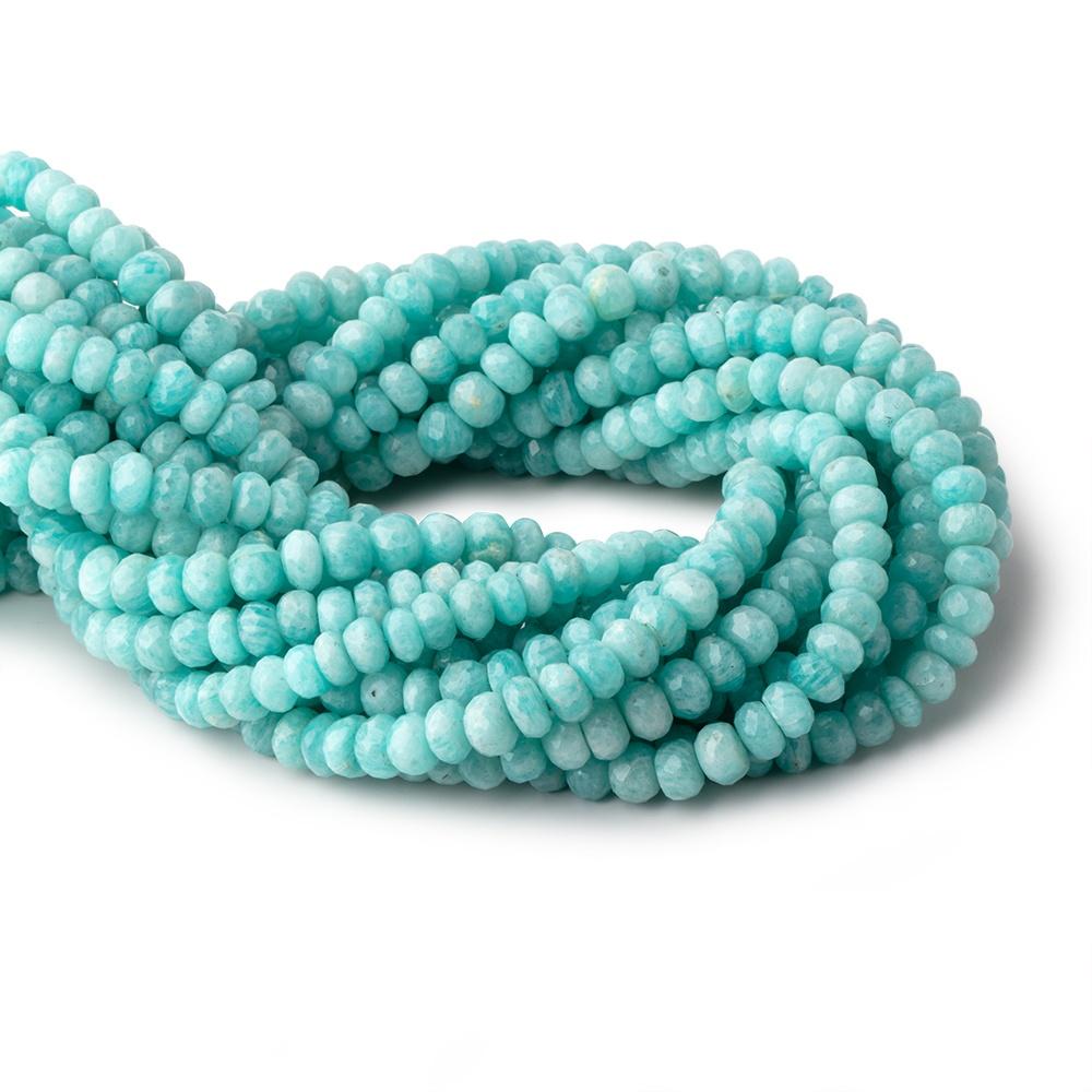 6-7mm Amazonite Faceted Rondelle Beads 14 inch 68 pieces - Beadsofcambay.com