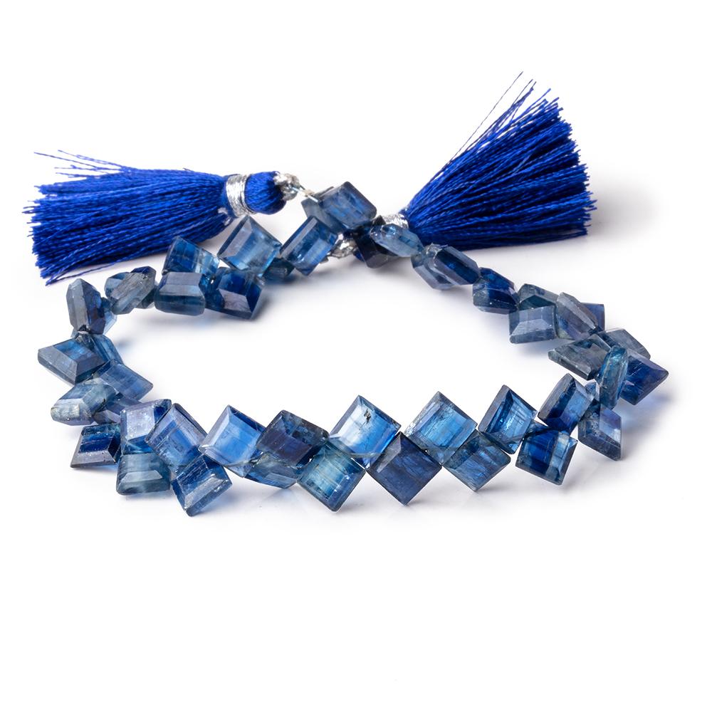6-7mm Kyanite Bevel Cut Square Beads 7.5 inch 48 pieces - Beadsofcambay.com