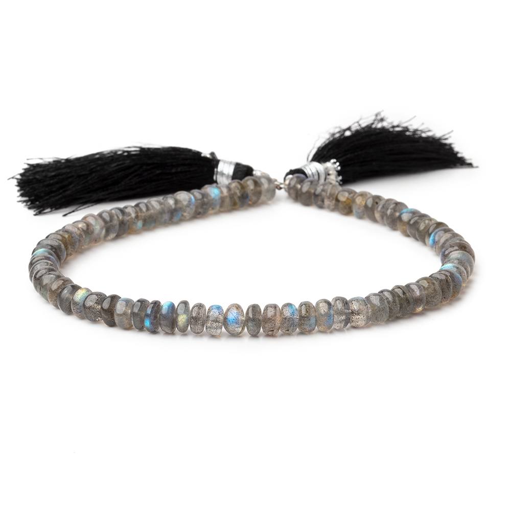 6-7mm Labradorite Plain Rondelle Beads 9.75 inch 69 pieces - Beadsofcambay.com