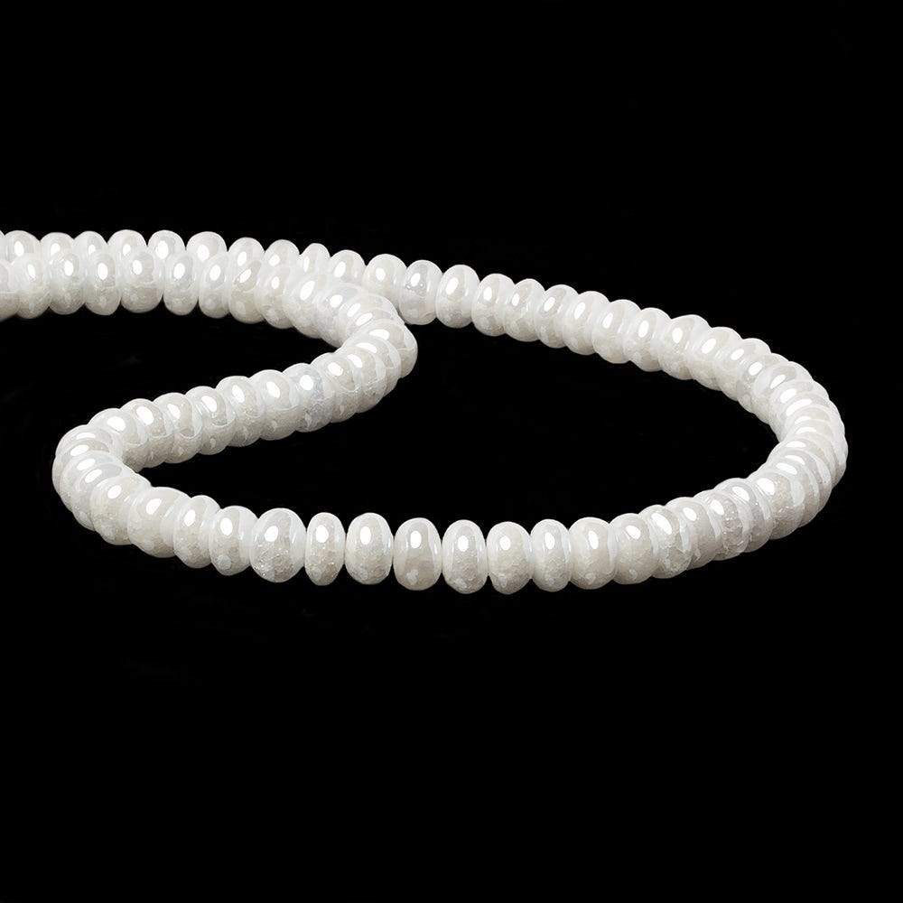 6-7mm Mystic Pearly White Quartz plain rondelle beads 15 inch 86 pieces - Beadsofcambay.com