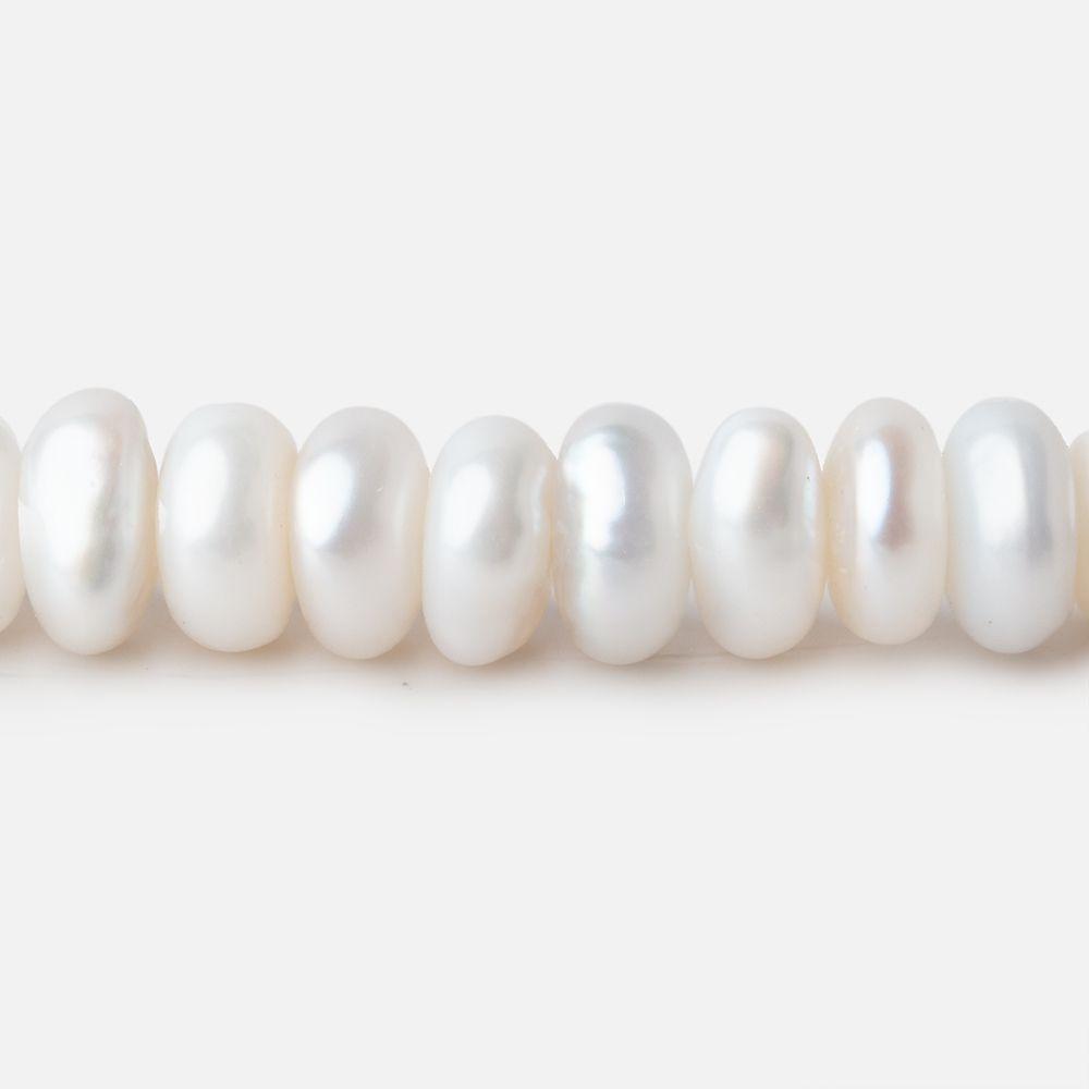 6-7mm Off White Keshi Center Drilled Freshwater Pearls 15.5 inch 112 Beads - Beadsofcambay.com