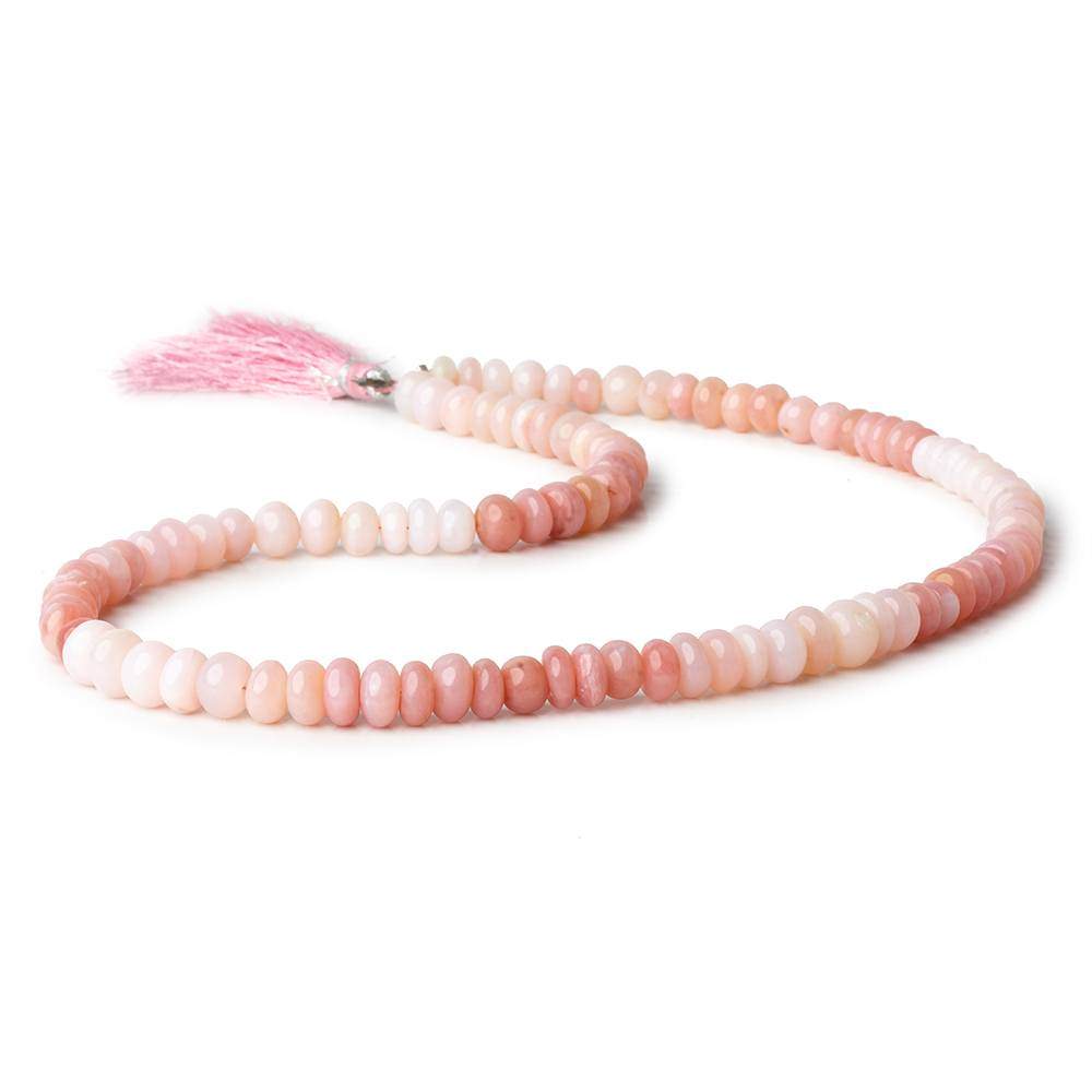 6-7mm Pink Peruvian Opal Plain Rondelle Beads 16 inch 103 pieces - Beadsofcambay.com