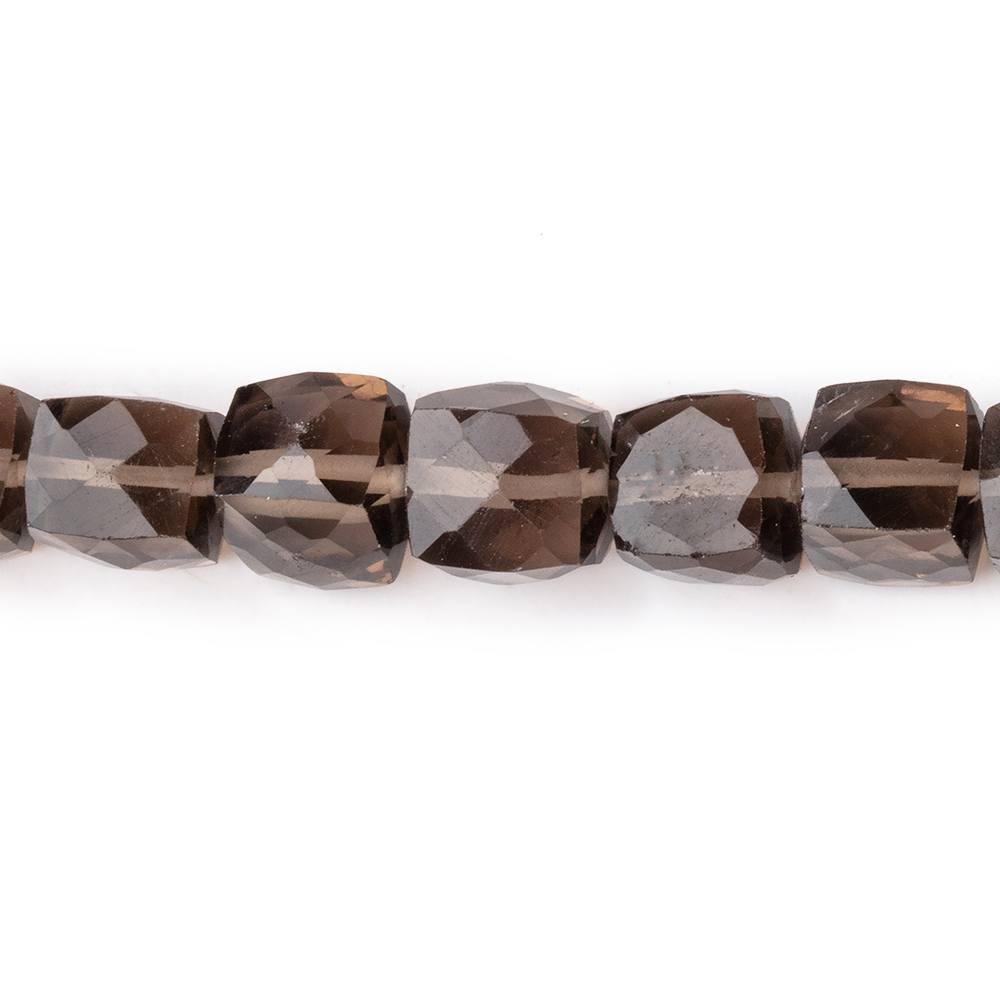 6-7mm Smoky Quartz Faceted Cube Beads 8 inch 30 pieces - Beadsofcambay.com