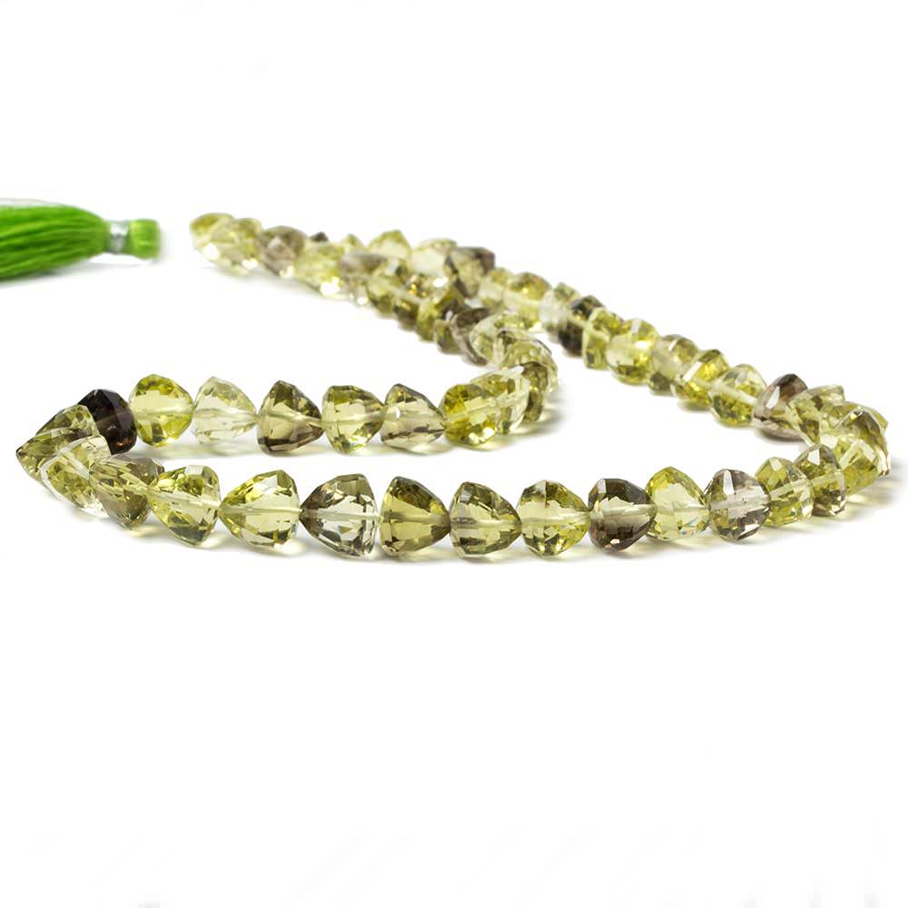 6-8mm BiColor & Lemon Quartz straight drill faceted trillions 15 in. 58 beads AA - Beadsofcambay.com