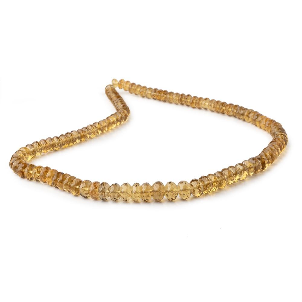 6-8mm Whiskey Quartz Faceted Rondelle beads 16 inch 105 pieces - Beadsofcambay.com