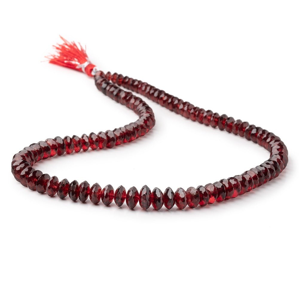 6-9mm Mozambique Garnet German Faceted Rondelles 16 inch 106 Beads - Beadsofcambay.com
