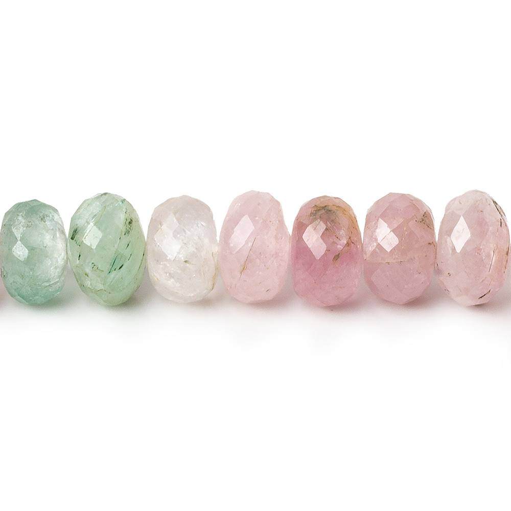 6-9mm Multi-color Afghani Tourmaline Faceted Rondelle Beads 16.5 inch 93 pcs - Beadsofcambay.com