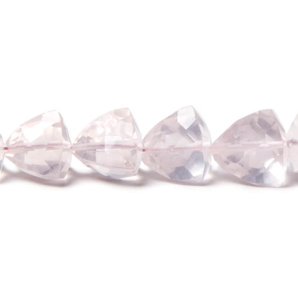 6-9mm Rose Quartz Straight Drilled Trillion Beads 15 inch 56 pieces - Beadsofcambay.com