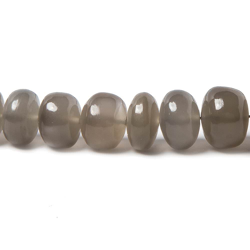 6.5-10mm Platinum Moonstone Plain Rondelle Beads 16 inch 75pcs - Beadsofcambay.com