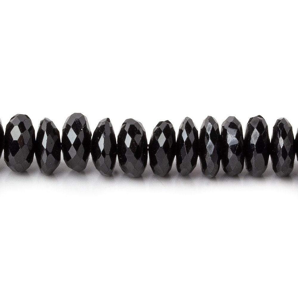 6.5-7mm Black Spinel Beads German Faceted Rondelle Beads 17 inch 130 pieces A Grade - Beadsofcambay.com
