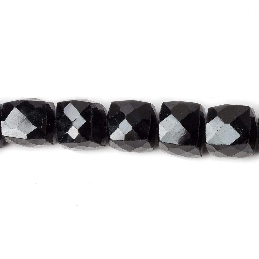 6.5-7mm Black Spinel Faceted Cube Beads 8 inch 27 pieces - Beadsofcambay.com