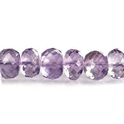 6.5-7mm Pink Amethyst Faceted Rondelles 9 inch 65 beads A - Beadsofcambay.com