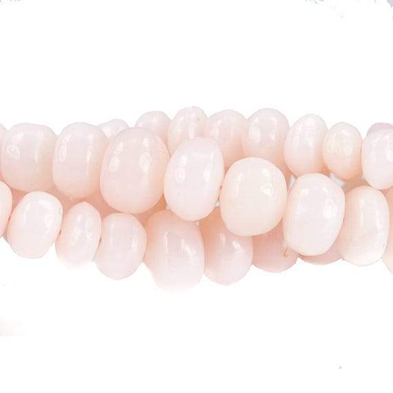 6.5-7mm Pink Peruvian Opal Plain Rondelle Beads 16 inch 90 beads AAA - Beadsofcambay.com