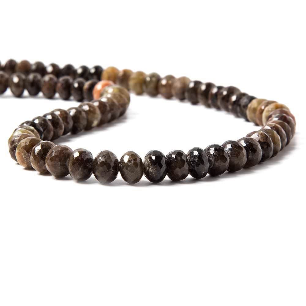 6.5-8.5mm Multi Fancy Sapphire faceted rondelle beads 16 inch 72 pieces - Beadsofcambay.com