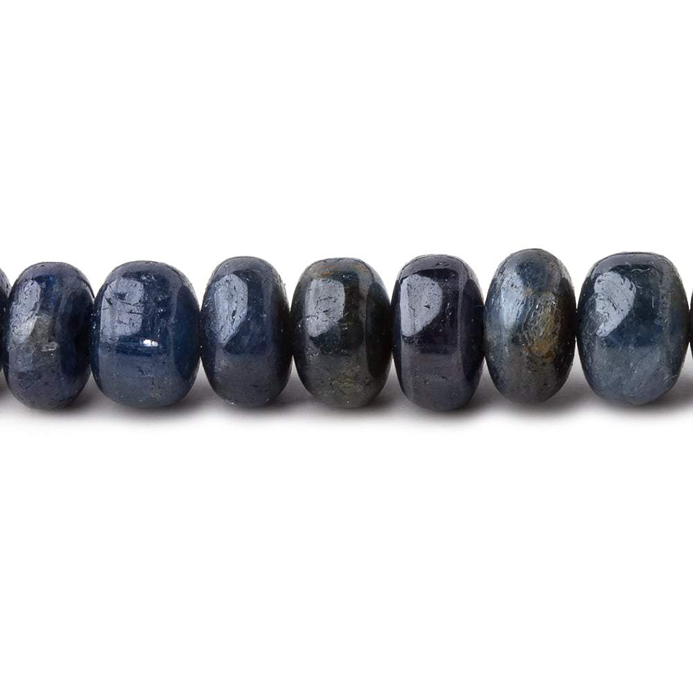 6.5-8mm Blue Sapphire Plain Rondelle Beads 16 inch 90 pieces 1mm hole - Beadsofcambay.com