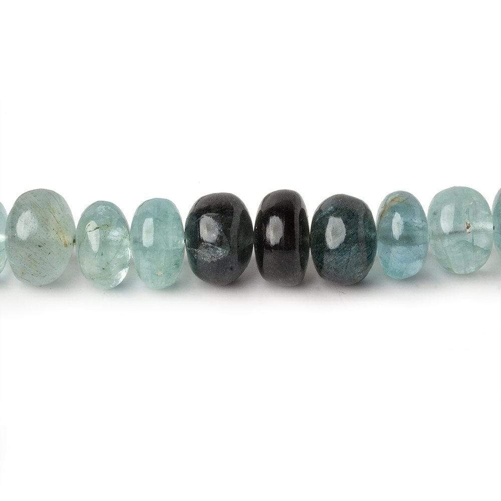 6.5-8mm Moss Aquamarine Plain Rondelles 18 inch 100 beads AAA - Beadsofcambay.com