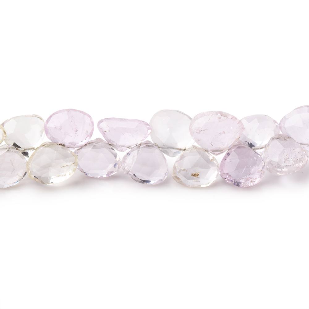 6.5-9mm Kunzite and Hiddenite Faceted Heart Beads 9.5 inch 60 pieces - Beadsofcambay.com
