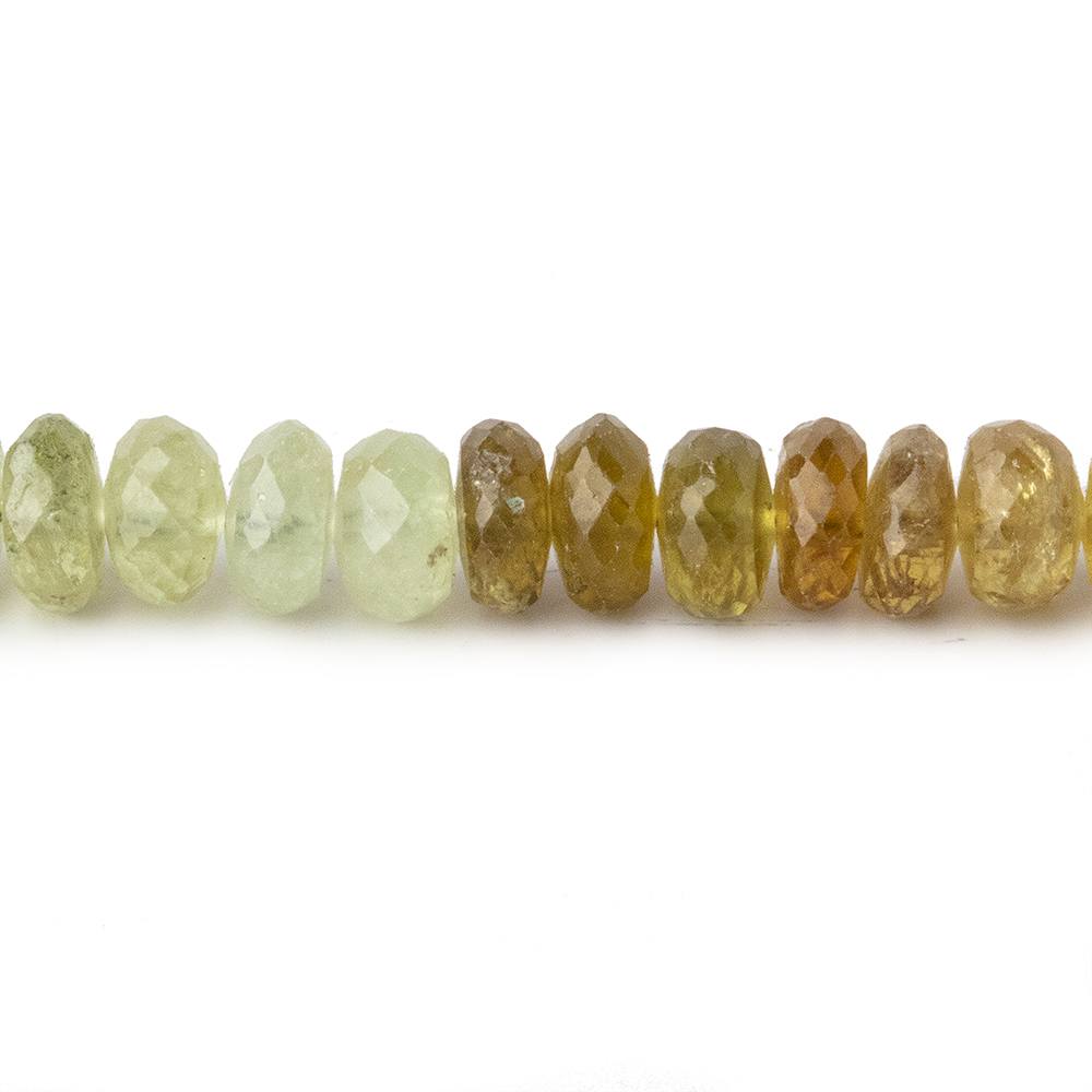 6.5mm Grossular Garnet faceted rondelle beads 13 inch 85 pieces - Beadsofcambay.com