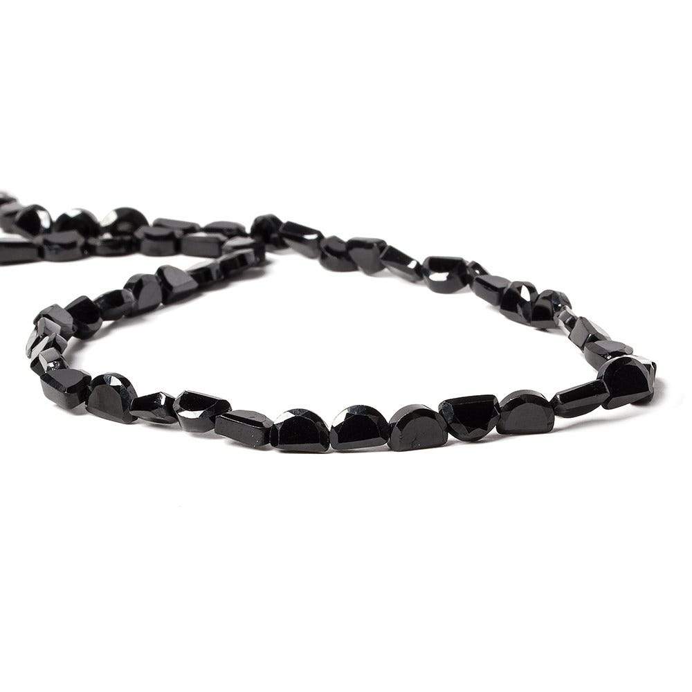 6.5x5mm Black Spinel bezel faceted half moon beads 13 inch 49 pieces - Beadsofcambay.com