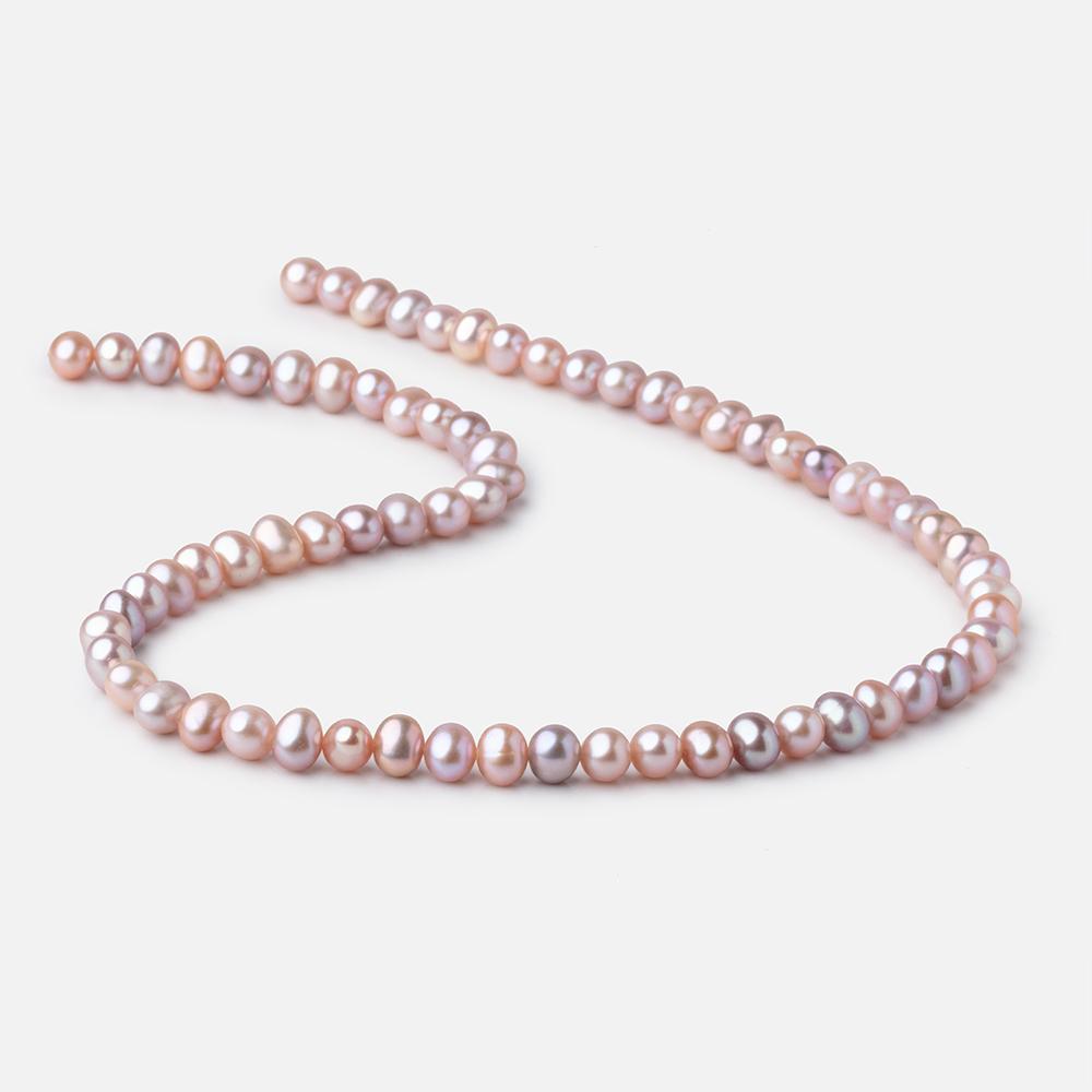 6.5x5mm Tri Color Off Round Freshwater Pearls 15.5 inch 70 Beads - Beadsofcambay.com