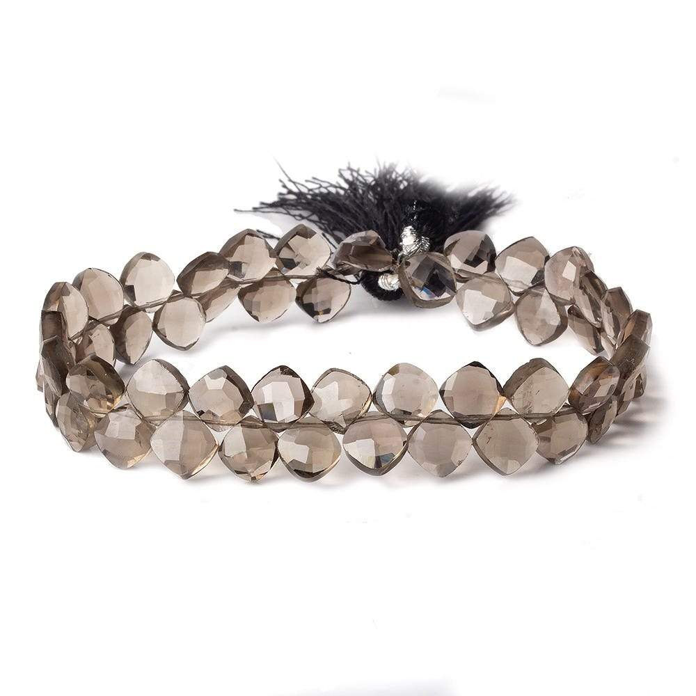 6.5x6.5mm Smoky Quartz faceted pillow beads 7.25 inch 50 pieces A - Beadsofcambay.com