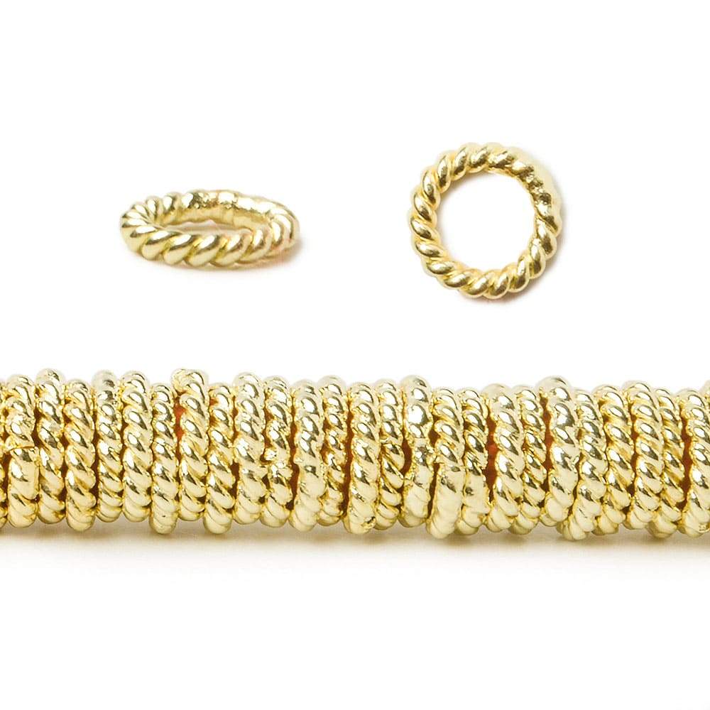 6mm 14kt Gold Plated Copper Jumpring 8 inch 170 pieces - Beadsofcambay.com