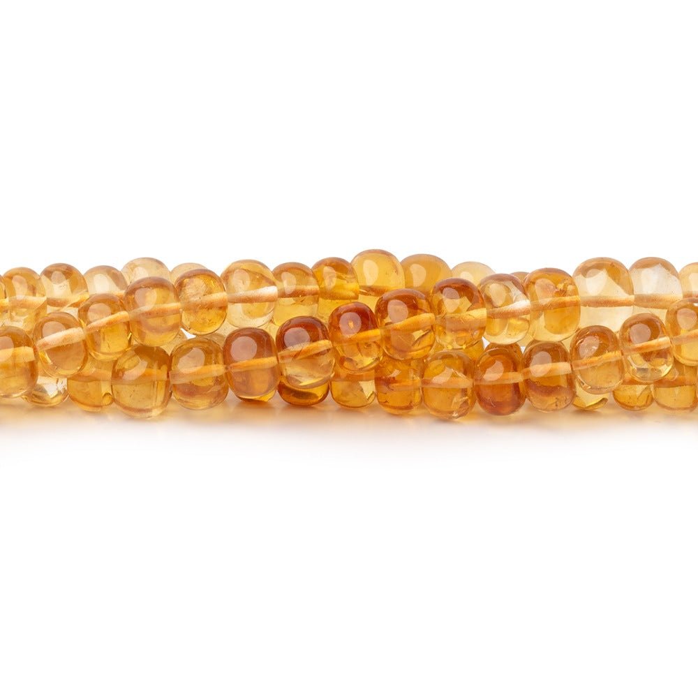 6mm Citrine Plain Rondelle Beads 14 inch 78 pieces AA - Beadsofcambay.com