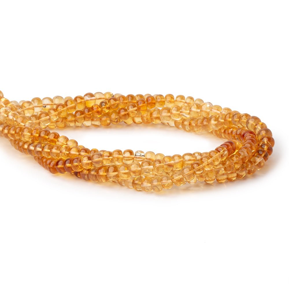 6mm Citrine Plain Rondelle Beads 14 inch 78 pieces AA - Beadsofcambay.com