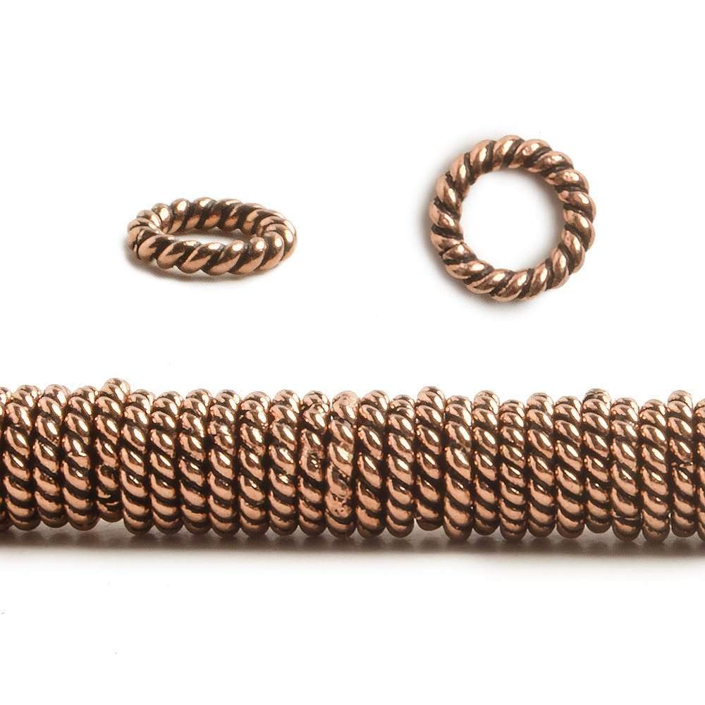 6mm Copper Twisted Wire Jump Ring 8 inch 187 pieces - Beadsofcambay.com