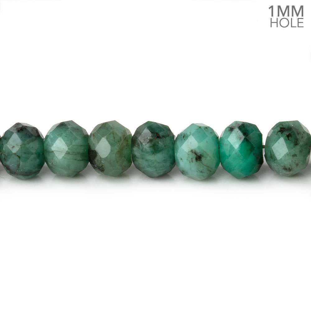 6mm Emerald Faceted Rondelle Beads 16 inch 88 pieces 1mm hole - Beadsofcambay.com