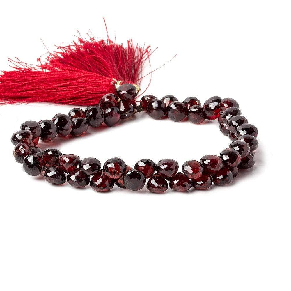 6mm Garnet Beads Candy Kiss Briolette 9 inch 59 pieces - Beadsofcambay.com