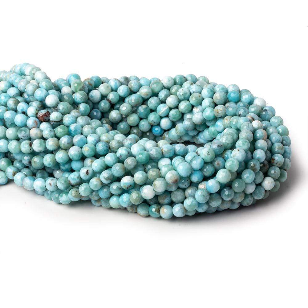 6mm Larimar faceted rounds 15.5 inch 69 beads - Beadsofcambay.com