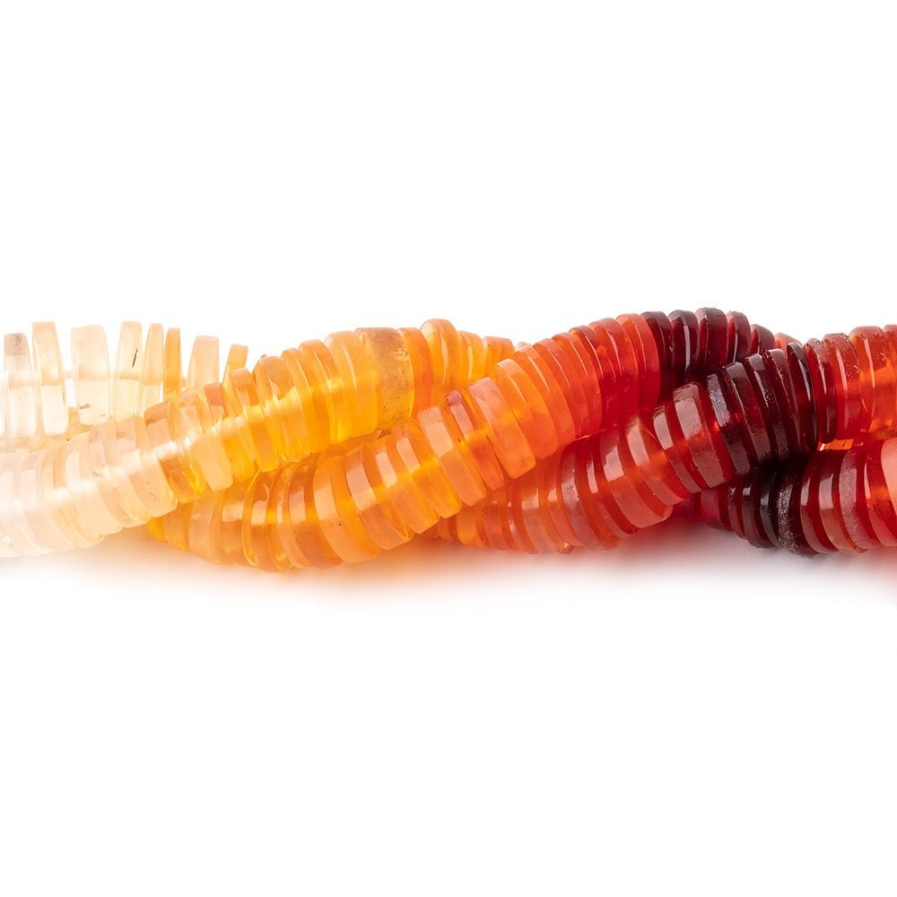 6mm Mexican Fire Opal Heshi beads 16 inch 254 pieces - Beadsofcambay.com