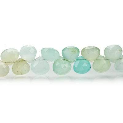 6mm Multi Color Peruvian Opal faceted heart beads 8 inch 50 pieces - Beadsofcambay.com