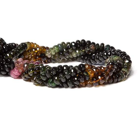 6mm Multi Color Tourmaline Beads Faceted Rondelle 109 pcs - Beadsofcambay.com