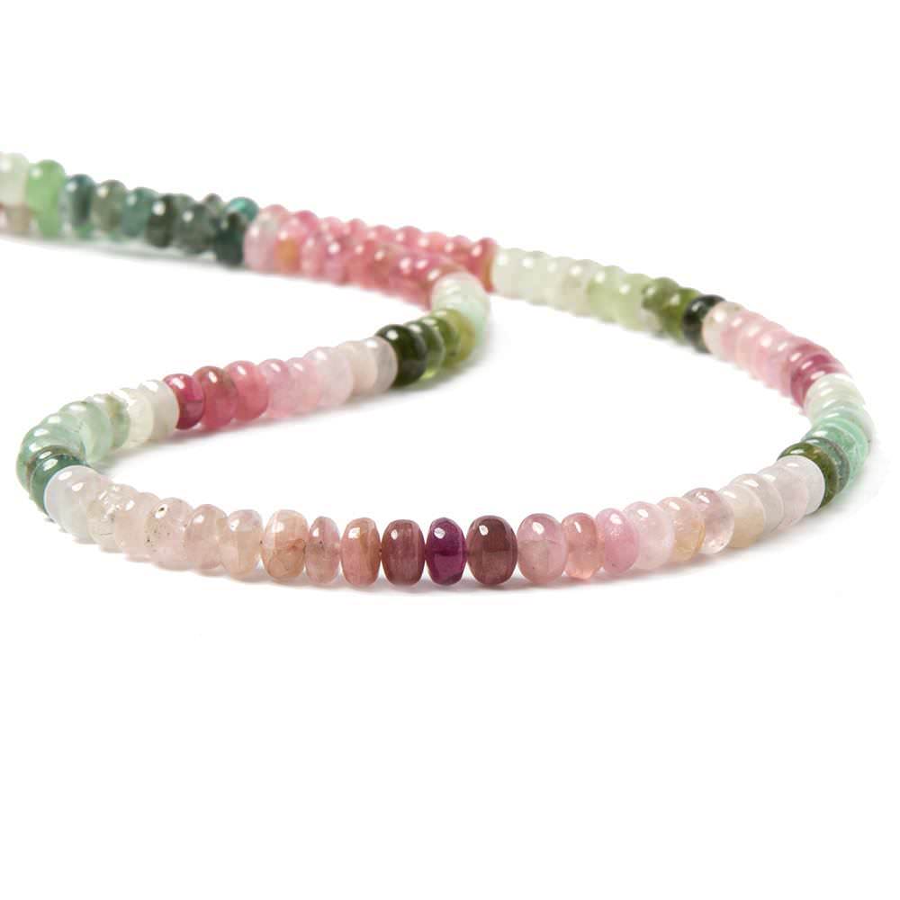 6mm Multi Color Tourmaline plain rondelles 16 inches 115 beads - Beadsofcambay.com