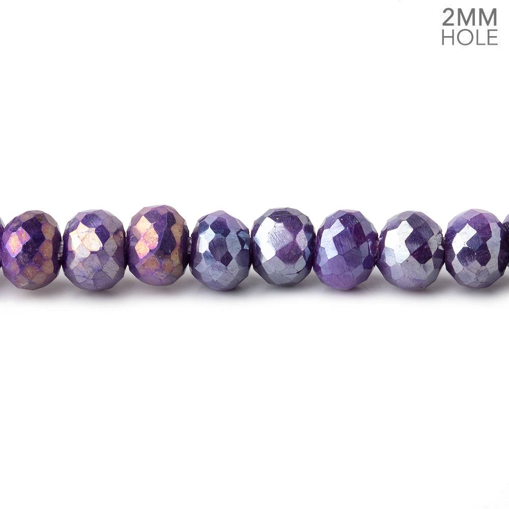 6mm Mystic Purple Moonstone 2mm Large Hole Faceted Rondelles 8 inch 48 Beads - Beadsofcambay.com