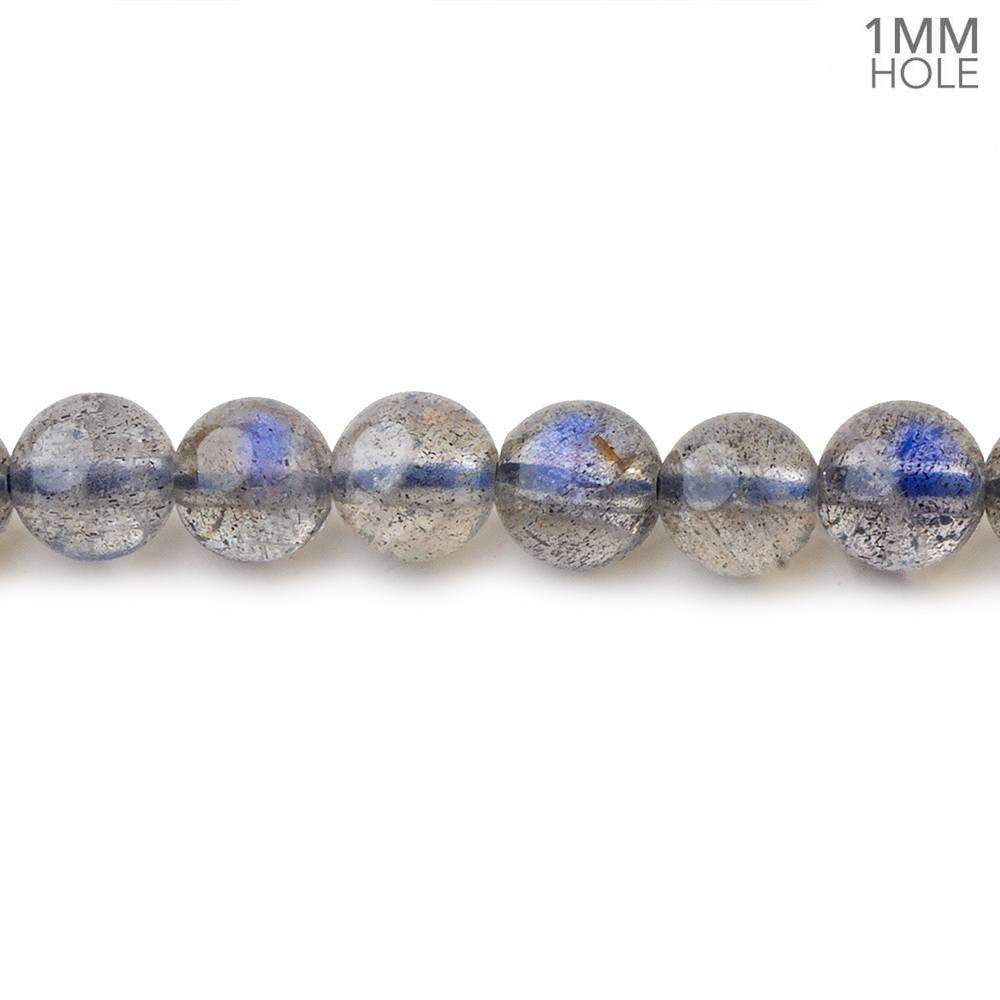 6mm Neon Blue Flash Labradorite Plain Rounds 16 inch 72 Beads AAA 1mm Hole - Beadsofcambay.com