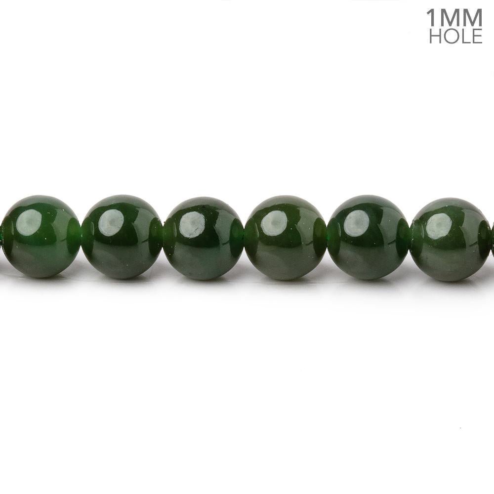 6mm Nephrite Jade Plain Round Beads 15 inch 68 pieces 1mm Hole - Beadsofcambay.com
