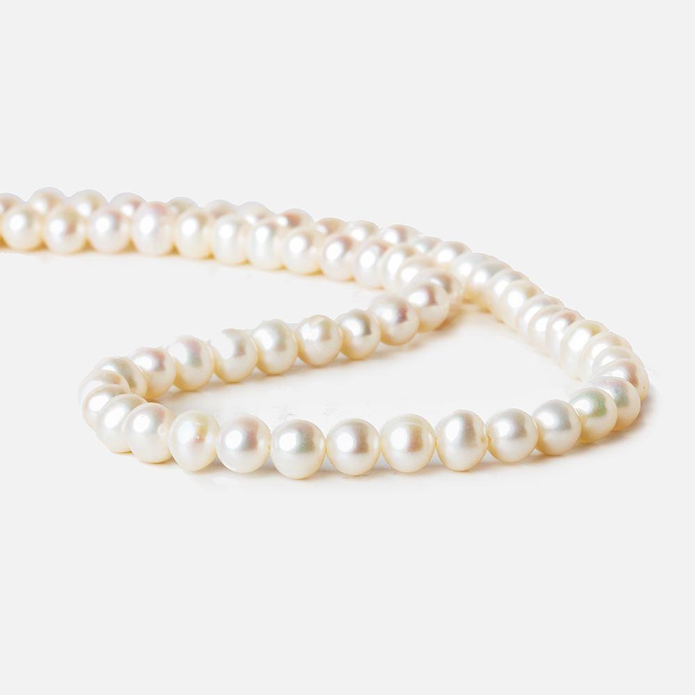 6mm Off White Off Round Freshwater Pearls 16 inch 72 pieces - Beadsofcambay.com