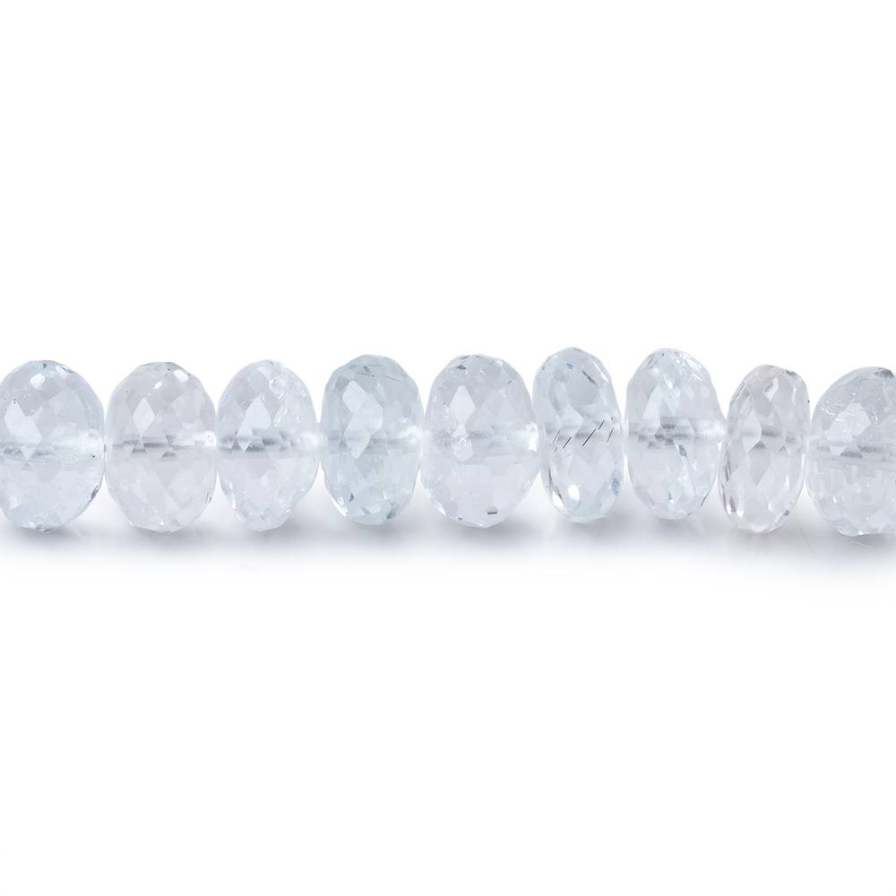 6mm Pale Blue Topaz Faceted Rondelle Beads 8 inch 45 pieces AA - Beadsofcambay.com