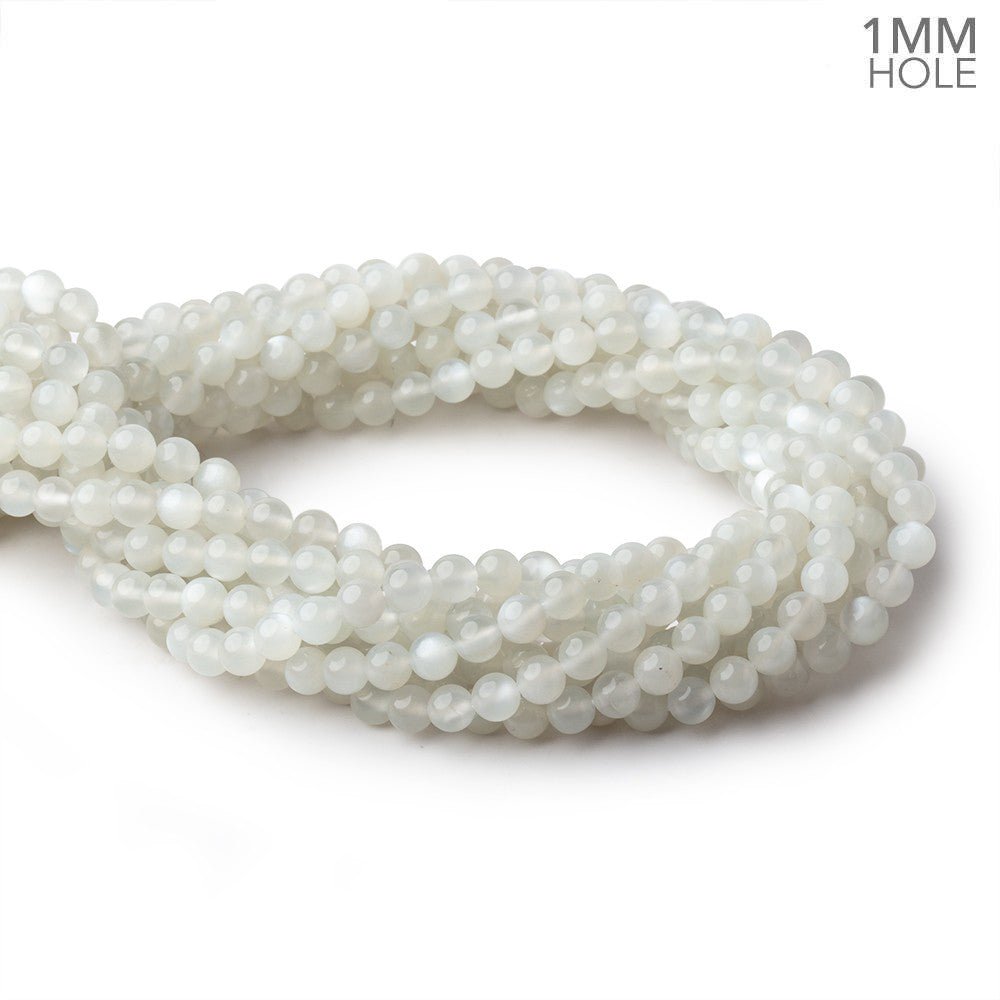 6mm Pale Grey Moonstone Plain Rounds 16 inch 69 Beads 1mm hole - Beadsofcambay.com