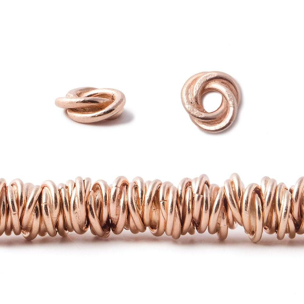 6mm Rose Gold plated Copper Plain Mobius 8 inch 88 pcs - Beadsofcambay.com