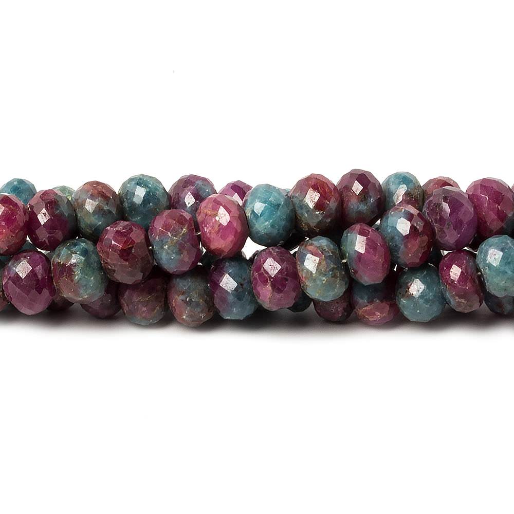 6mm Ruby in Zoisite faceted rondelle beads 8 inch 45 pieces - Beadsofcambay.com