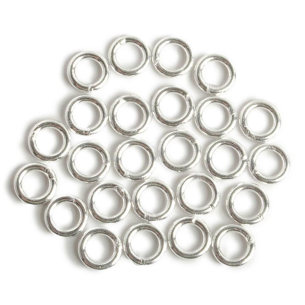6mm Sterling Silver Soldered Plain Jump Ring Set of 25 pieces 16 gauge wire - Beadsofcambay.com