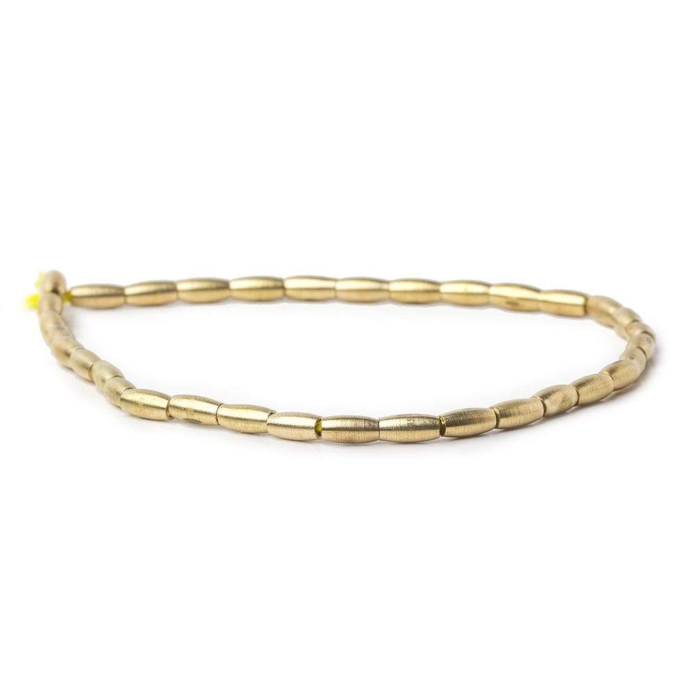 6x3mm Brass Plain Rice Beads 31 beads 8 inch - Beadsofcambay.com