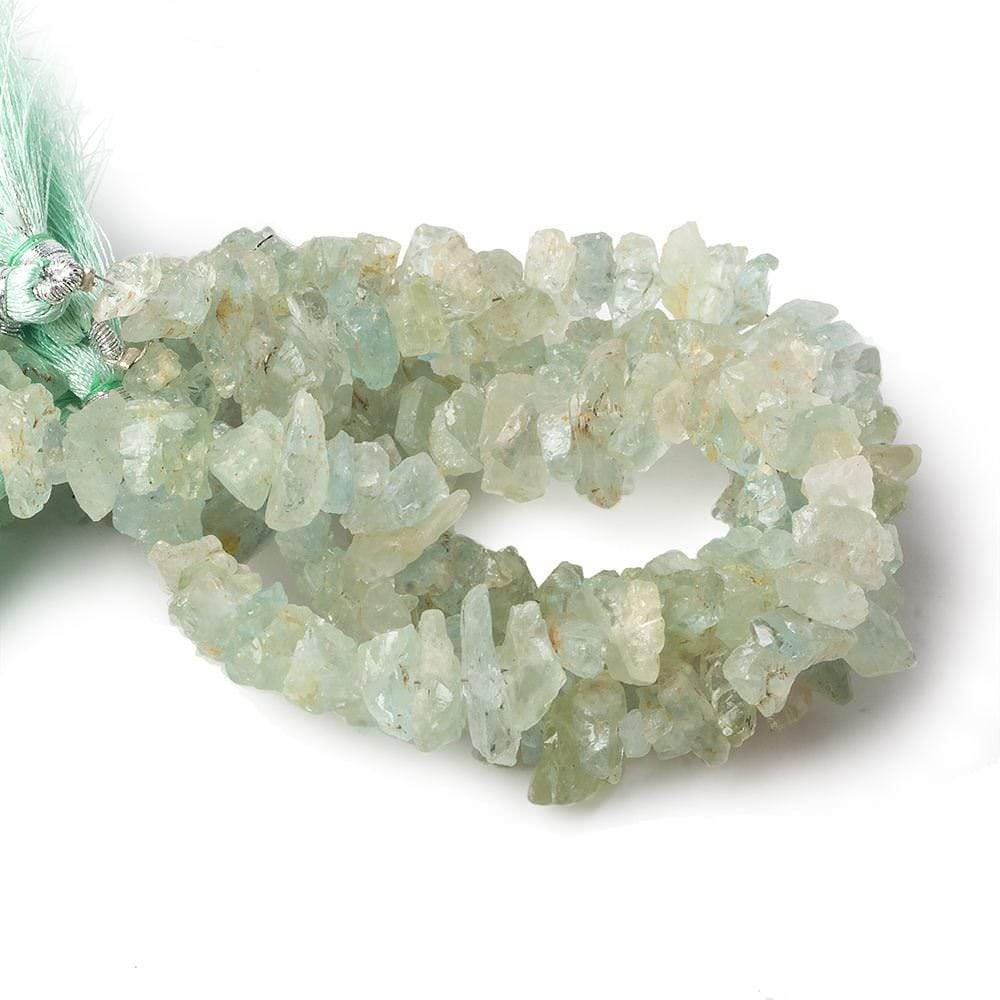 6x4-13x6mm Aquamarine & Helidor side drilled Natural Crystals 8 inch 50 pieces - Beadsofcambay.com