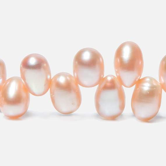 6x4-7x5mm Peach Top Drilled Oval Freshwater Pearls 15.5 inch 90 pcs - Beadsofcambay.com